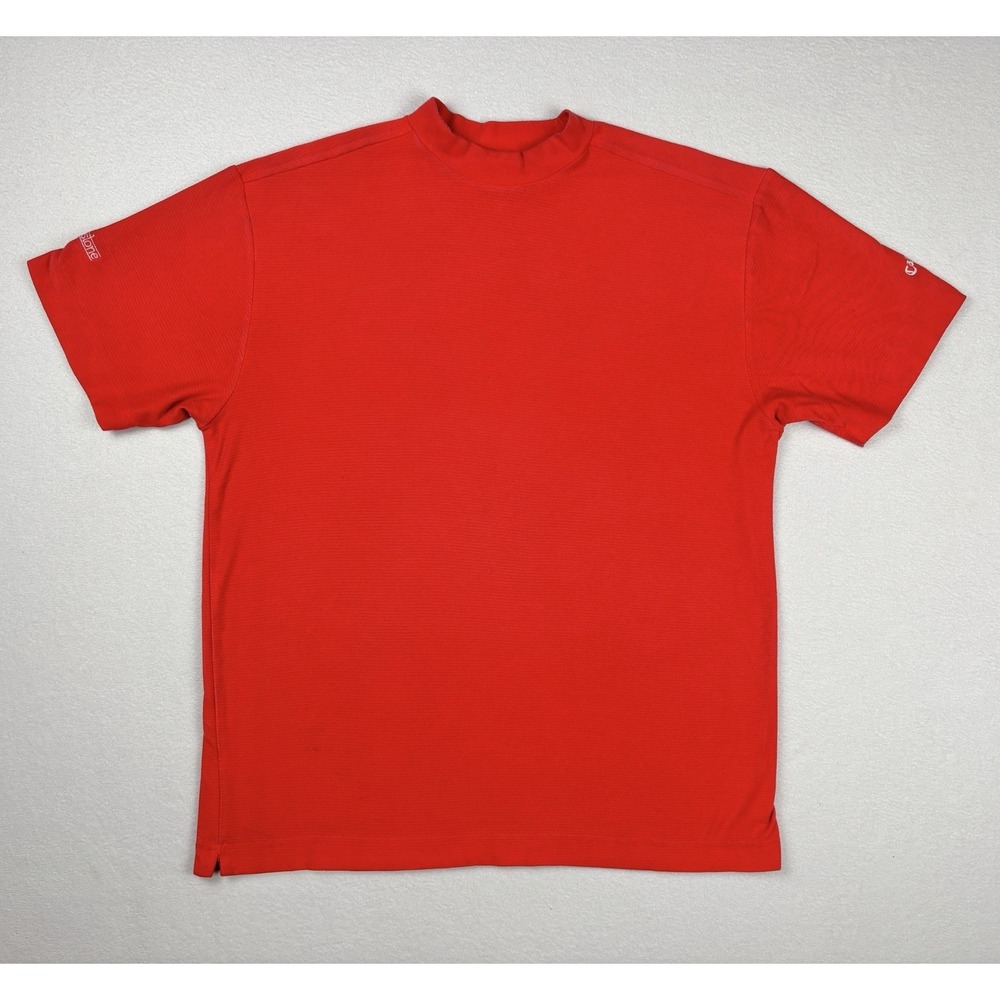 Callaway Golf Sport Red Mock Neck Polo Shirt Men's Medium‎ Cobblestone Logo